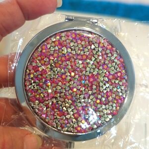 Compact Mirror pink and silver
